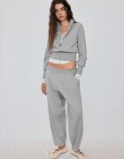 Stradivarius Pantaloni Barrel Din Tricot Gri Melanj M