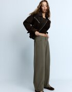Stradivarius Pantaloni Barrel Eleganți Maro 40