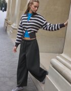 Stradivarius Pantaloni Barrel Jogger Largi Gri Închis Xl