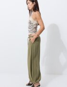 Stradivarius Pantaloni Bufant Fluizi Kaki Xs