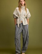 Stradivarius Pantaloni Cargo Eleganți În Carouri Gri Marengo M
