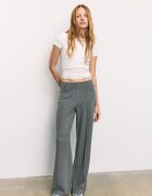 Stradivarius Pantaloni Cu Nervură Și Textură Fină Gri Marengo S