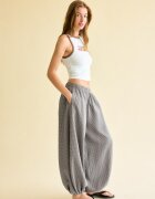 Stradivarius Pantaloni Cu Volum În Carouri Gri Marengo L