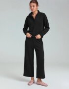 Stradivarius Pantaloni Culotte Cu Textură Moale Negru S