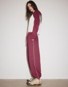 Stradivarius Pantaloni Din Felpa Cu Vipușcă Și Stopper Roșu Închis S