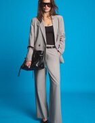 Stradivarius Pantaloni Drepți Cu Curea Maro 42