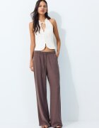 Stradivarius Pantaloni Drepți Cu Efect De In Maro L