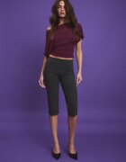 Stradivarius Pantaloni Eleganți Capri Cu Dungi Gri Marengo L