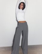 Stradivarius Pantaloni Eleganți Cu Pense Gri Închis 42