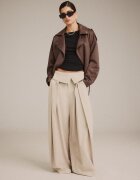 Stradivarius Pantaloni Eleganți Cu Talie Răsfrântă Bej 40