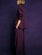 Stradivarius Pantaloni Eleganți Wide Leg Cu Nasturi Reglabili Purpuriu 38