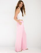 Stradivarius Pantaloni Fluizi Cu Efect De In Roz Pastel L