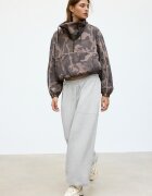 Stradivarius Pantaloni Jogger Barrel Din Felpa Cu Opritori Gri Melanj L