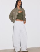 Stradivarius Pantaloni Jogger Barrel Gri Melanj L