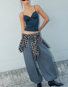 Stradivarius Pantaloni Jogger Din Felpa Cu Stoppers Și Acid Wash Gri Marengo Xxs