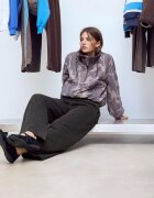 Stradivarius Pantaloni Jogger Drepți Cu Aspect Spălat Gri Marengo M