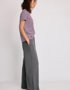 Stradivarius Pantaloni Jogger Largi Cu Nervură Și Textură Moale Gri Xxs