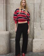 Stradivarius Pantaloni Jogger Largi Negru M