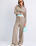 Stradivarius Pantaloni Jogger Palazzo Cu Tușeu Moale Bej S