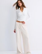 Stradivarius Pantaloni Jogger Palazzo Cu Tușeu Moale Piatră L