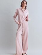 Stradivarius Pantaloni Jogger Palazzo Plăcuți La Atingere Roz Pastel S