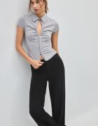 Stradivarius Pantaloni Slim De Costum Drepți Negru 44