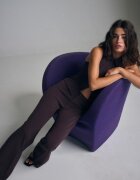 Stradivarius Pantaloni Slim Drepți Purpuriu Închis 42