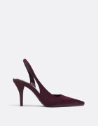 Stradivarius Pantofi Cu Toc Cu Efect Satinat Bordo 41