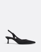 Stradivarius Pantofi Cu Toc Decupați Cu Fundă Negru 40