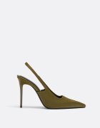 Stradivarius Pantofi Cu Toc Decupați La Spate Khaki 39