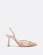 Stradivarius Pantofi Cu Toc Din Plasă Cu Pietricele Bej 35