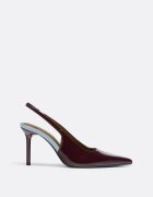 Stradivarius Pantofi Tricolori Cu Toc Decupați La Spate Bordo 35