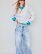 Stradivarius Pulover Basic Din Tricot Cu Guler În V Gri Melanj S