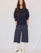 Stradivarius Pulover Basic Din Tricot Fin La Atingere Marine L