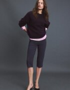 Stradivarius Pulover Basic Din Tricot Fin La Atingere Vinete S