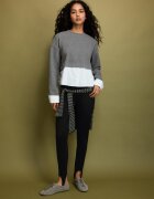 Stradivarius Pulover Bimaterial Gri Marengo Xs