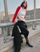 Stradivarius Pulover Cu Mânecă Raglan Roșu L