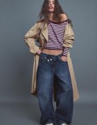 Stradivarius Pulover Din Tricot Asimetric Cu Tiv Rib Vinete M