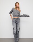 Stradivarius Pulover Din Tricot Asimetric Gri Marengo L
