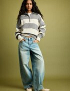 Stradivarius Pulover Din Tricot Cu Fermoar Gri Marengo M
