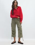 Stradivarius Pulover Din Tricot Cu Guler Polo Roșu L