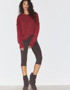 Stradivarius Pulover Din Tricot Cu Guler Rotund Roșu Închis L