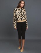 Stradivarius Pulover Din Tricot Cu Imprimeu Leopard Bej S