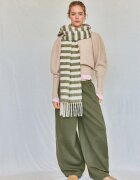 Stradivarius Pulover Din Tricot Cu Textură Moale Și Mâneci Bufante Bej Xs