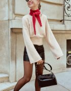Stradivarius Pulover Din Tricot Moale Cu Cordon Piatră Xs