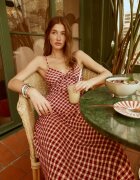 Stradivarius Rochie Midi Carouri Vichy Purpuriu Xs