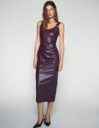 Stradivarius Rochie Midi Cu Imitație De Piele Purpuriu Xs