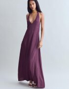 Stradivarius Rochie Midi Cu Textură Și Halter Purpuriu L