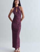Stradivarius Rochie Midi Jacquard Purpuriu S