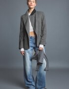 Stradivarius Sacou Asimetric Din Stofă Gri Marengo M